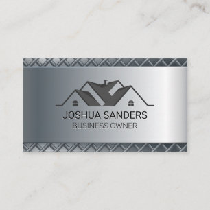Residential House Roof Logo Business Card