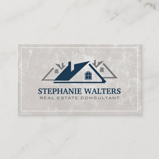Residential Housing Rooftops | Real Estate Agent Business Card (Front)