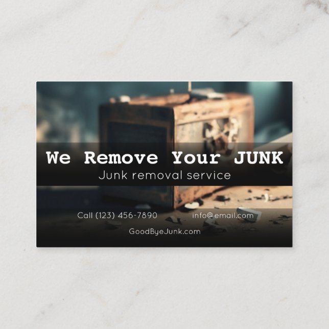 Residential junk removal business card (Back)