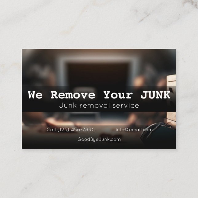 Residential junk removal business card (Back)