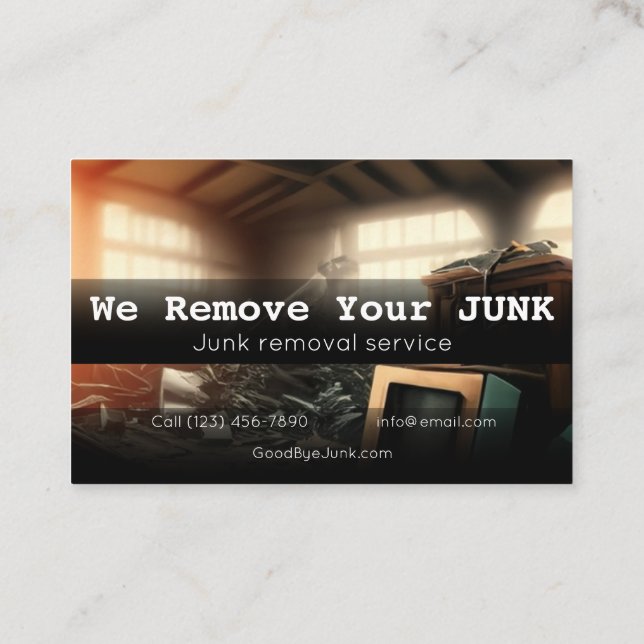 Residential junk removal business card (Back)