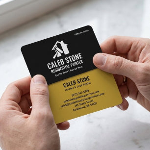 Residential Painter Bold Mustard Yellow and Black Business Card