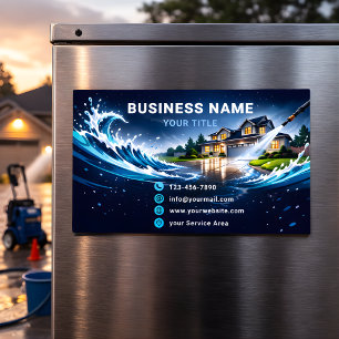 Residential Pressure Washing Starry Blue Magnetic Business Card