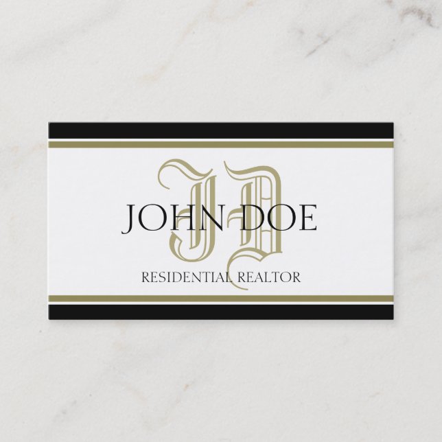 Residential Realtor Gold Roman Business Card (Front)