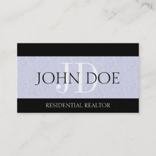 Residential Realtor Real Estate Monogram Platinum Business Card