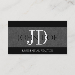 Residential Realtor Real Estate Monogram Slate Business Card