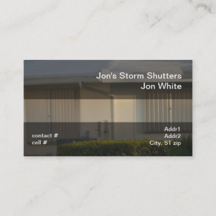Residential Storm Shutter Business Card