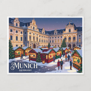 Residenz Christmas Village Munich Germany Postcard