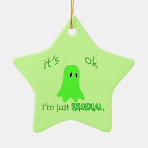 Residual Haunting - Green Ghost Ceramic Tree Decoration