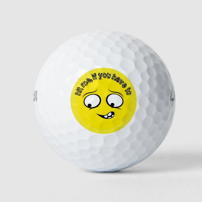 Resigned Yellow Emoji Golf Balls (Front)
