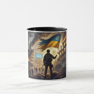 Resilience Amidst War Ruins Mug