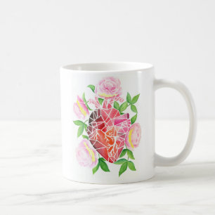 Resilience & Bloom – Mosaic Heart Coffee Mug