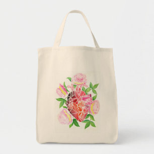 Resilience & Bloom – Mosaic Heart with Poem Tote Bag