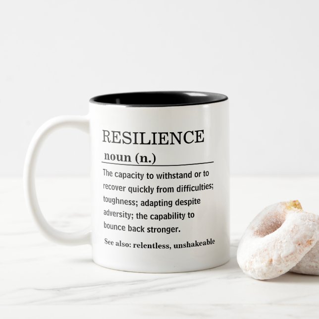 Resilience Definition Two-Tone Coffee Mug (With Donut)