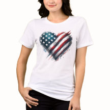 Resilient American Heart – Distressed Flag Design