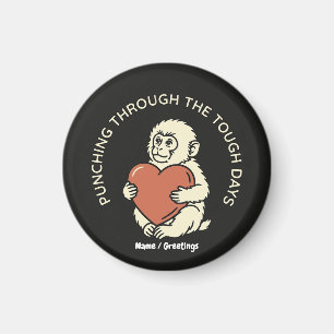 Resilient Baby Monkey & Heart Punching Through Magnet