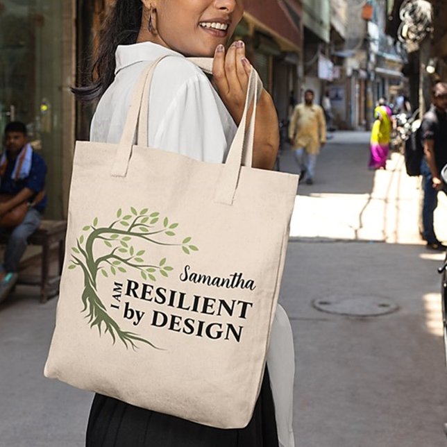 RESILIENT BY DESIGN Inspirational Tote Bag (Creator Uploaded)