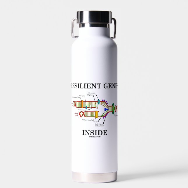 Resilient Genes Inside DNA Replication Biology Water Bottle (Front)
