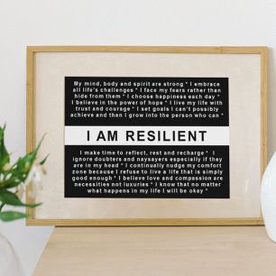 RESILIENT LIVING: I AM RESILIENT POSTER
