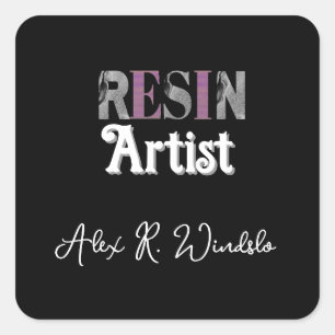 Resin Artist Personalised  Square Sticker