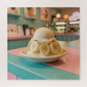 Resin Banana Sundae   Retro Ice Cream Shop Jigsaw Puzzle