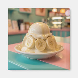 Resin Banana Sundae Retro Ice Cream Shop Magnet