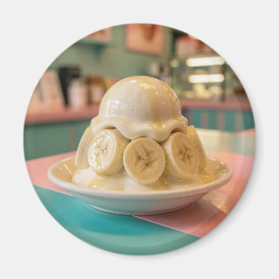 Resin Banana Sundae Retro Ice Cream Shop Magnet