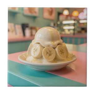 Resin Banana Sundae   Retro Ice Cream Shop Tile