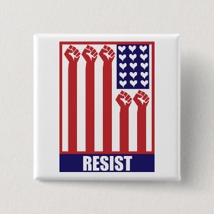 Resist 15 Cm Square Badge