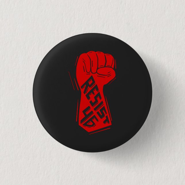 Resist 46 Clenched Fist Anti-Biden 3 Cm Round Badge (Front)
