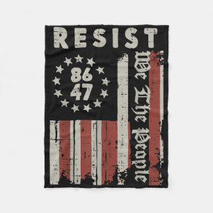 Resist 8647 Us Flag We The People Protest Women Me Fleece Blanket