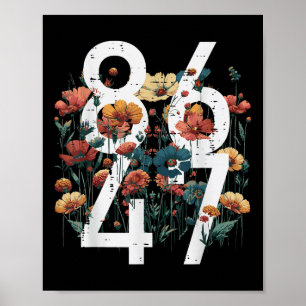 Resist 86 47 Flowers Poppy Protest Women Kids Men Poster