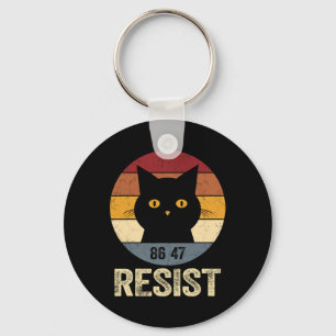 Resist Anti Trump Tee Retro Resist Anti Trump Cat  Key Ring