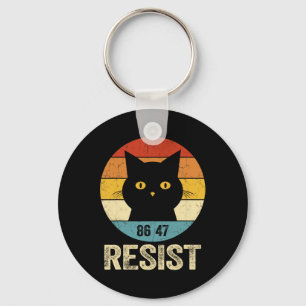 Resist Anti Trump Tee Retro Resist Anti Trump Cat  Key Ring