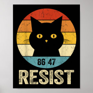 Resist Anti Trump Tee Retro Resist Anti Trump Cat  Poster