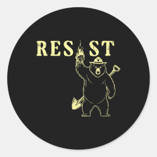 Resist Bear Fist Protest Equality Anti Men Women K Classic Round Sticker