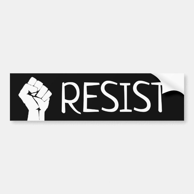RESIST Black and White Anti Trump Bumper Sticker (Front)