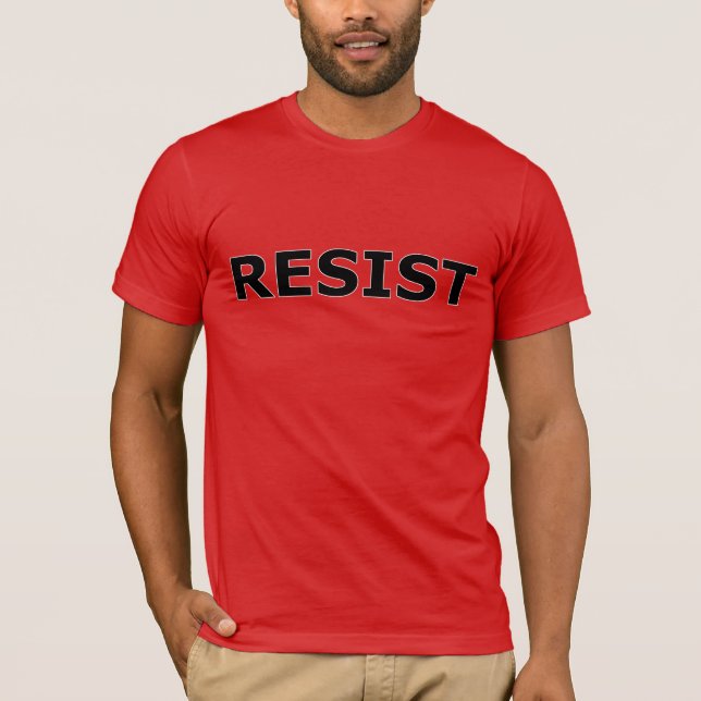 RESIST - Black on Red T-Shirt (Front)
