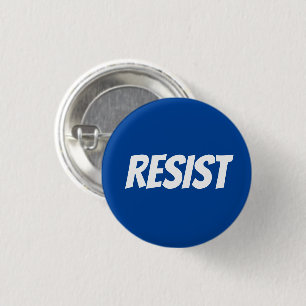 "Resist"  blue white - 3 Cm Round Badge