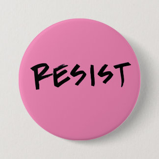 Resist Button, large pink or choose colour 7.5 Cm Round Badge