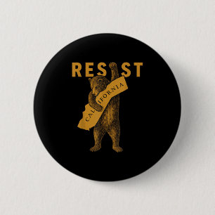 Resist California Bear 6 Cm Round Badge