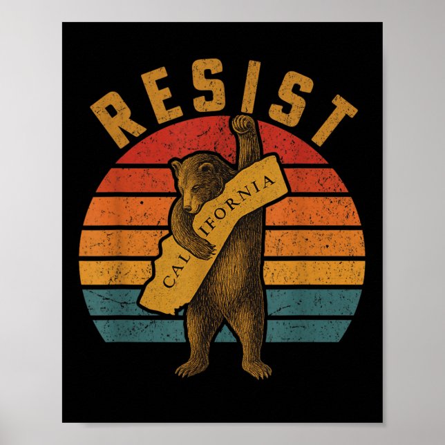 Resist California Bear  Poster (Front)