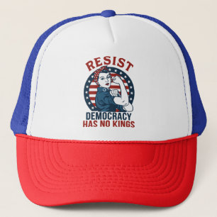 resist democracy has no kings trucker hat
