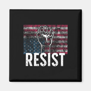 Resist Distressed Upside Down American Flag Usa Magnet
