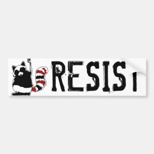 Resist Donald Trump Racoon "Resist Fist" Bumper Sticker