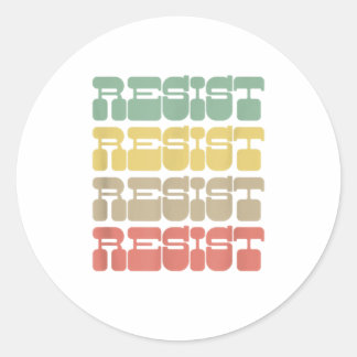 Resist  Equality Feminist 70s Retro Resist Classic Round Sticker