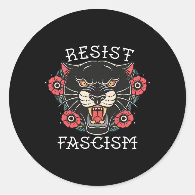Resist Fascism 1  Classic Round Sticker (Front)