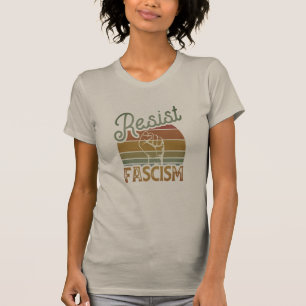 Resist Fascism Anti Fascist Rainbow creme T-Shirt