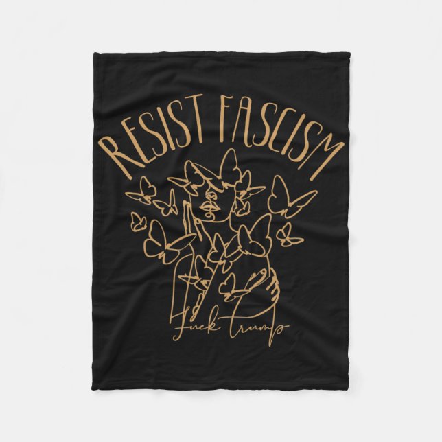 Resist Fascism  Fleece Blanket (Front)