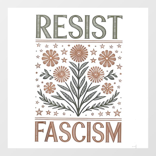 Resist Fascism Floral Transgender LGBTQ Anti-Trump (Sheet)